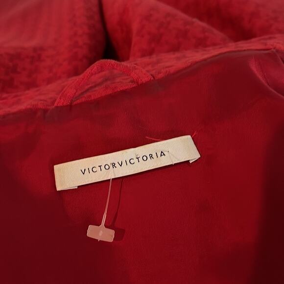 Victor Victoria Red Zipper Jacket Leather Trim Size IT42, USA M - Picture 9 of 13